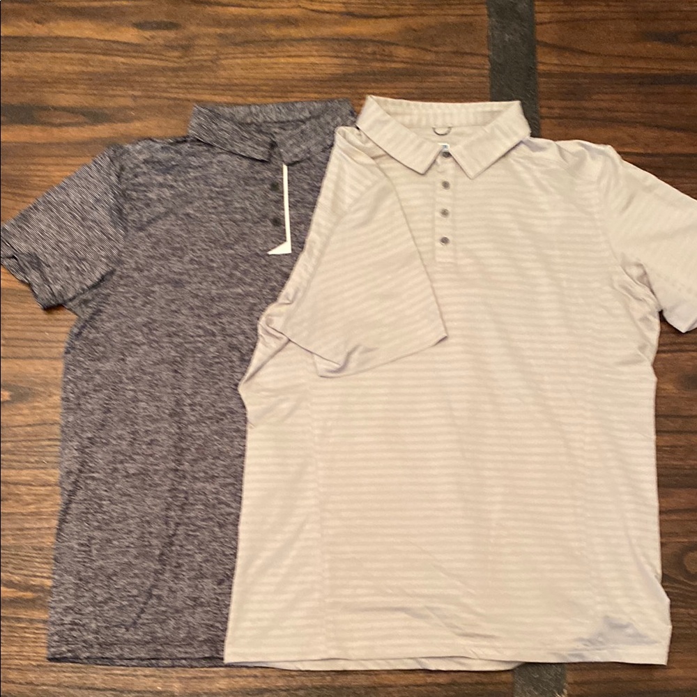 Set of Two Polo Shirts - Gray and Cream